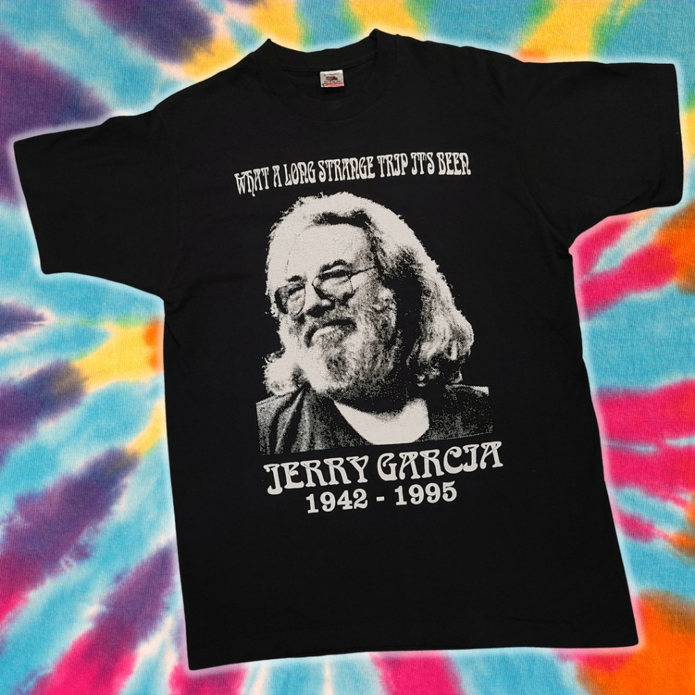 Vintage Jerry Garcia Memorial 90s T-shirt Single Stitch USA Made Size Large